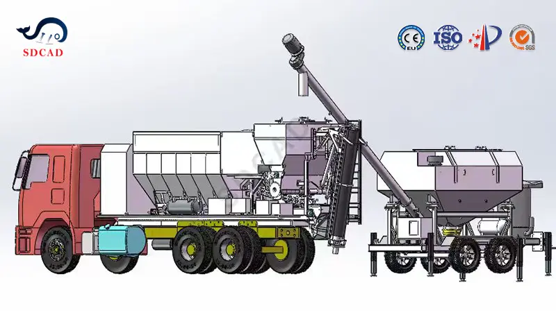10T Volume Small Mobile Horizontal Cement Silo with Weighting Function