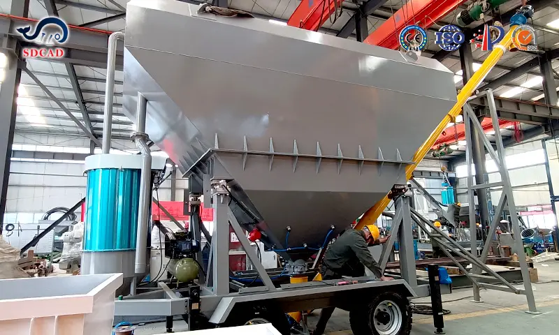 10T Volume Small Mobile Horizontal Cement Silo with Weighting Function